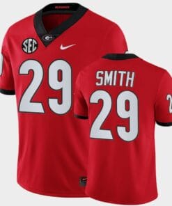 Georgia Bulldogs #29 Christopher Smith Jersey Red College Football Game Jersey