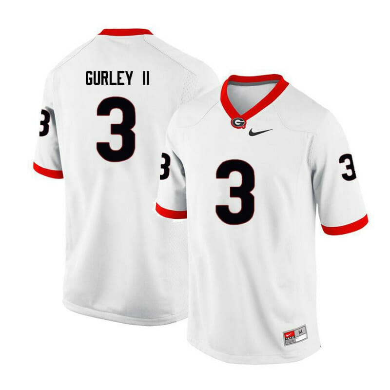 Georgia Bulldogs #3 Todd Gurley Jersey II College Football Jersey Limited White
