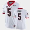 Georgia Bulldogs #5 Kelee Ringo Jersey White 2021 National Champions Game Jersey