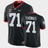 Georgia Bulldogs #71 Andrew Thomas Jersey Black Mascot 100th Anniversary Alumni Jersey