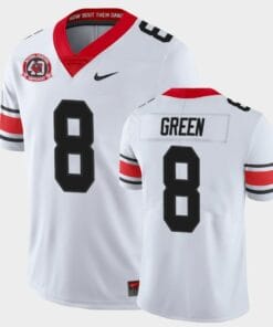 Georgia Bulldogs #8 A.J. Jersey Green White College Football 40th Anniversary Alternate Jersey
