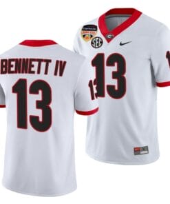 Stetson Bennett Jersey Georgia Bulldogs 2021 Orange Bowl White 100th Anniversary #13