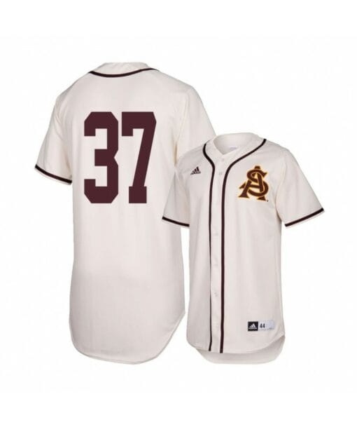 Arizona State Sun Devils 37 Alex Helmin White Baseball Jersey