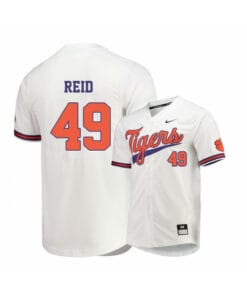 Clemson Tigers 49 Regan Reid White Elite College Baseball Jersey