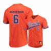 Clemson Tigers 6 Elijah Henderson Orange Elite College Baseball Jersey