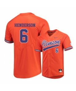 Clemson Tigers 6 Elijah Henderson Orange Elite College Baseball Jersey