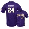LSU Tigers 24 Cade Beloso Purple Elite College Baseball Jersey
