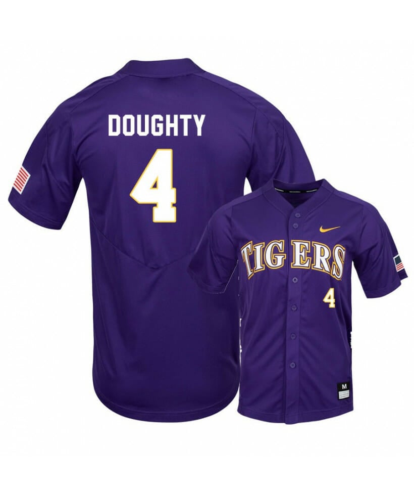 LSU Tigers 4 Cade Doughty Purple Elite College Baseball Jersey