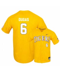 LSU Tigers 6 Gavin Dugas Yellow Elite College Baseball Jersey