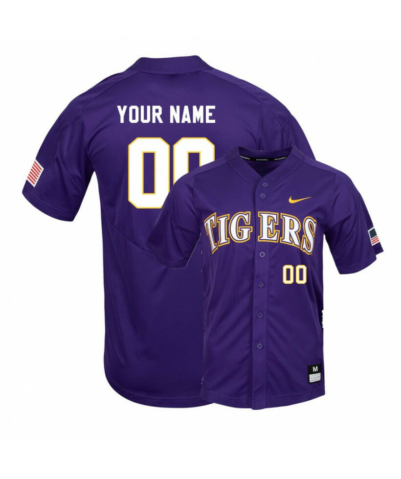 LSU Tigers Purple Elite Custom Name and Number College Baseball Jersey