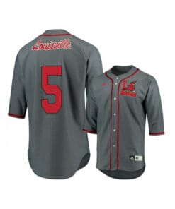 Louisville Cardinals 5 Levi Usher Gray Baseball Jersey