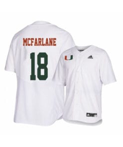 Miami Hurricanes 18 Alex Mcfarlane White College Baseball Jersey