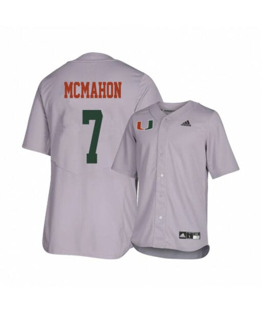 Miami Hurricanes 7 Chris Mcmahon Gray College Baseball Jersey