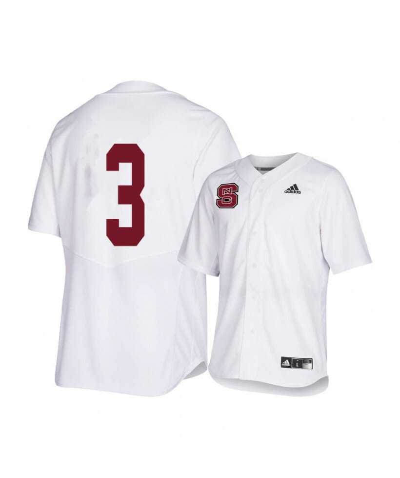 NC State Wolfpack 3 Devonte Brown White College Baseball Jersey