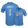 North Carolina Tar Heels 1 Danny Serretti Blue Elite Baseball Jersey