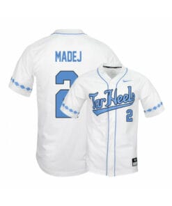 North Carolina Tar Heels 2 Mikey Madej White Elite Baseball Jersey