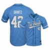 North Carolina Tar Heels 42 Eric Grintz Blue Elite Baseball Jersey