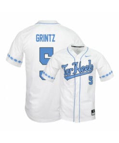 North Carolina Tar Heels 5 Eric Grintz White Elite Baseball Jersey
