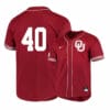 Oklahoma Sooners 40 Brady Lindsly Red Elite College Baseball Jersey