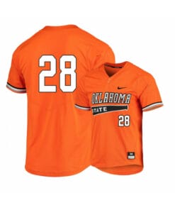 Oklahoma State Cowboys 28 Caeden Trenkle Orange Elite Baseball Jersey