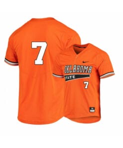 Oklahoma State Cowboys 7 Max Hewitt Orange Elite Baseball Jersey