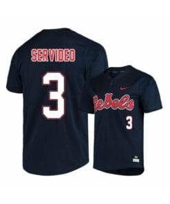 Ole Miss Rebels 3 Anthony Servideo Black College Baseball Jersey