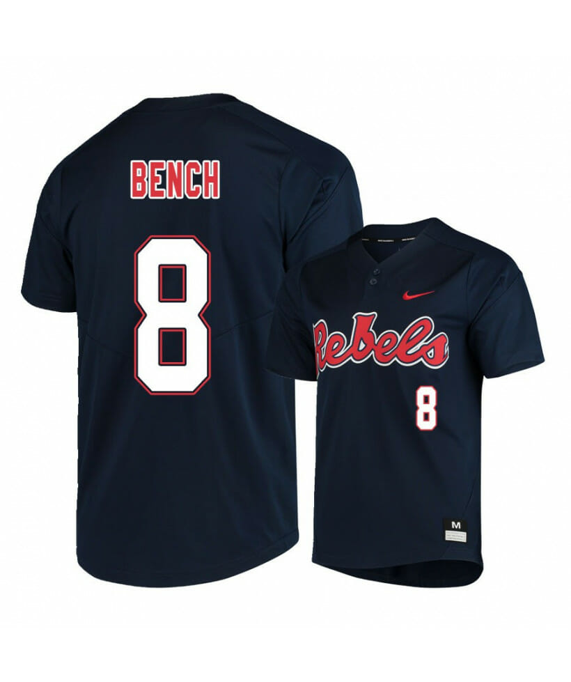 Ole Miss Rebels 8 Justin Bench Black College Baseball Jersey