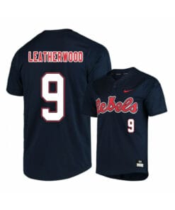 Ole Miss Rebels 9 Hayden Leatherwood Black College Baseball Jersey