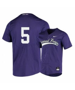 TCU Horned Frogs 5 Sam Thompson Purple Elite Baseball Jersey