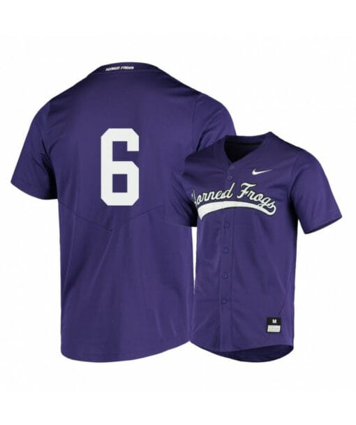 TCU Horned Frogs 6 Hunter Wolfe Purple Elite Baseball Jersey