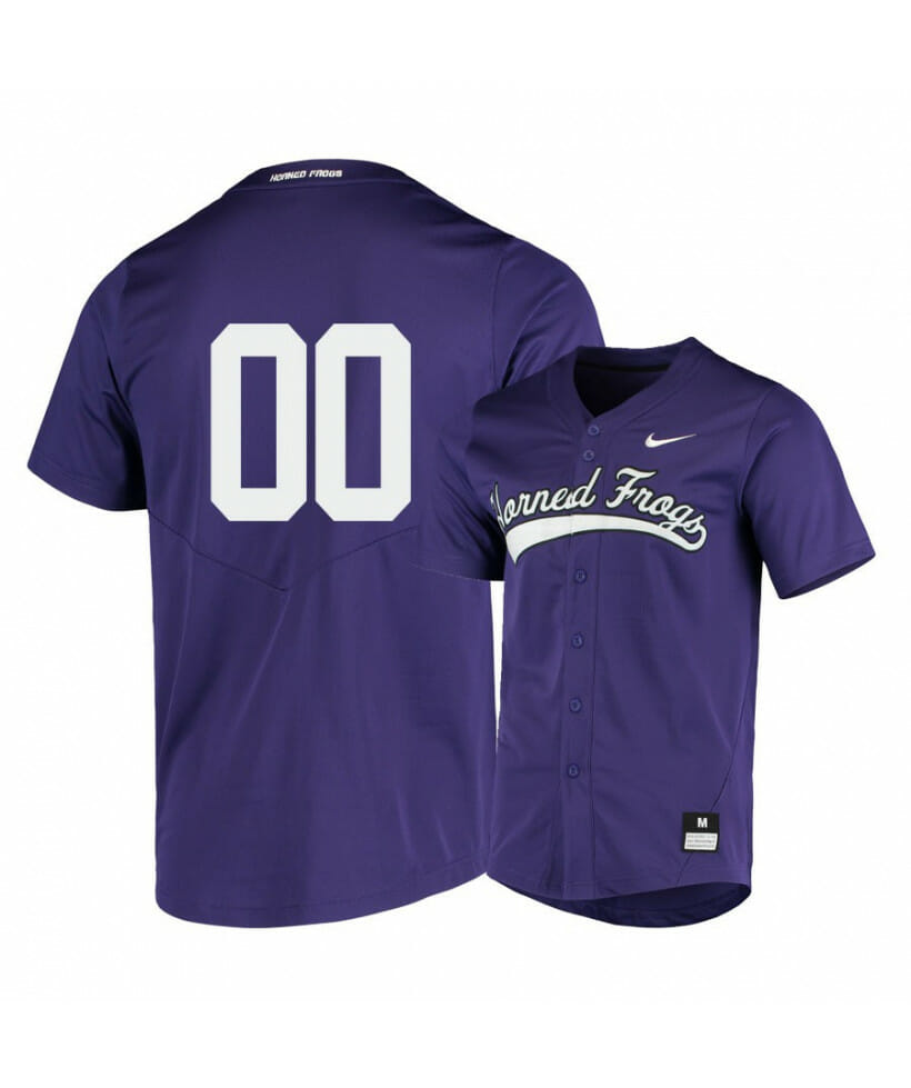 TCU Horned Frogs Purple Elite Custom Name Number Baseball Jersey