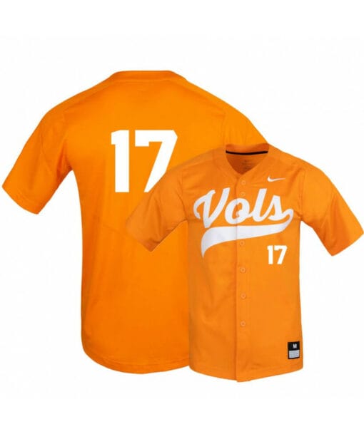 Tennessee Volunteers 17 Connor Pavolony Elite Orange Baseball Jersey