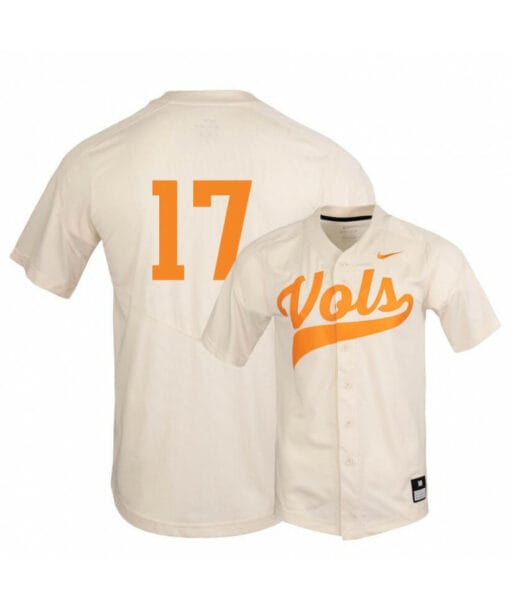 Tennessee Volunteers 17 Connor Pavolony Elite White Baseball Jersey
