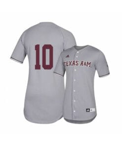 Texas A and M Aggies 10 Hunter Coleman Gray College Baseball Jersey