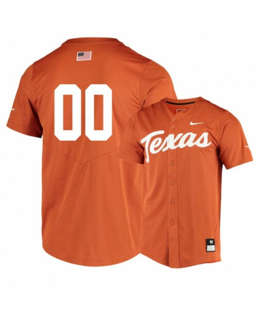 Texas Longhorns Elite Orange Custom Name Number Baseball Jersey