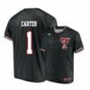 Texas Tech Red Raiders 1 Dillon Carter Black College Baseball Jersey