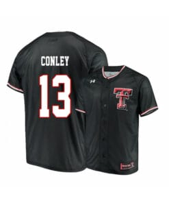 Texas Tech Red Raiders 13 Cal Conley Black College Baseball Jersey