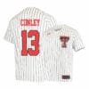 Texas Tech Red Raiders 13 Cal Conley White College Baseball Jersey