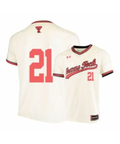 Texas Tech Red Raiders 21 Nate Rombach Cream College Baseball Jersey
