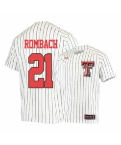 Texas Tech Red Raiders 21 Nate Rombach White College Baseball Jersey