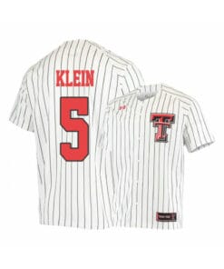 Texas Tech Red Raiders 5 Brian Klein White College Baseball Jersey