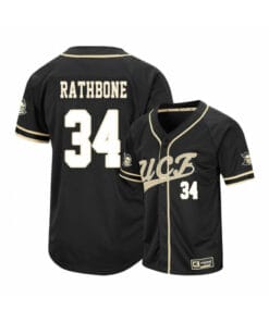 UCF Knights 34 Jordan Rathbone Black College Baseball Jersey