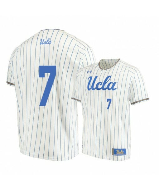 UCLA Bruins 7 JT Schwartz Beige College Baseball Jersey