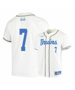 UCLA Bruins 7 JT Schwartz White College Baseball Jersey