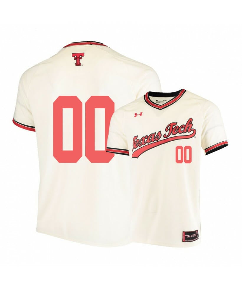 Under Armour Texas Tech Red Raiders Cream Custom Baseball Jersey