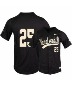 Vanderbilt Commodores 25 Parker Noland Black College Baseball Jersey