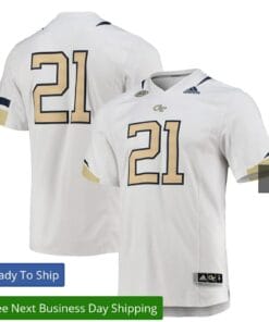 Custom Georgia Tech Football Jersey Name and Number NCAA White