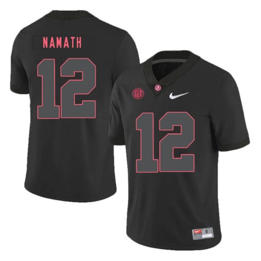 Alabama Crimson Tide #12 Joe Namath College Football Jersey Black