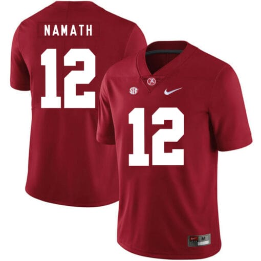 Alabama Crimson Tide #12 Joe Namath College Football Jersey Red