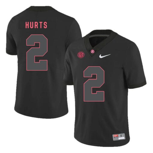 Alabama Crimson Tide #2 Jalen Hurts College Football Jersey Black